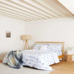 300 Thread Count Blue Rolenio Percale Flat Sheet