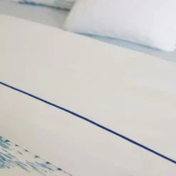 300 Thread Count Blue Rolenio Percale Flat Sheet