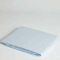 Fashion FOXFORD 300 Thread Count Blue Ticking Fitted Sheet