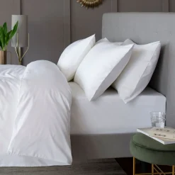 Outlet THE LYNDON COMPANY 200 Thread Count Cotton Percale Duvet Set White