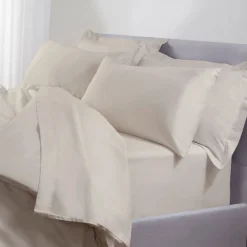 Fashion THE LINEN CONSULTANCY 250 Thread Count Cotton Percale Duvet Cover Cream