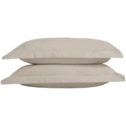 250 Thread Count Cotton Percale Oxford Pillowcase Latte