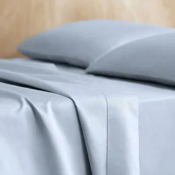 1000 Thread Count Fitted Sheet Soft Blue