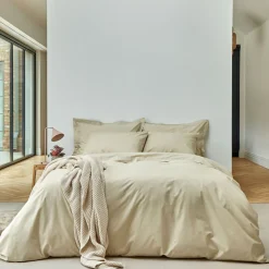 New CHRISTY 200 Thread Count Organic Percale Duvet Set Hazelnut
