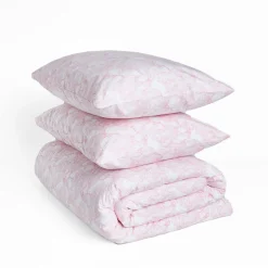 Best FOXFORD 300 Thread Count Pink Magnolia Duvet Set