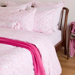 Best FOXFORD 300 Thread Count Pink Magnolia Duvet Set