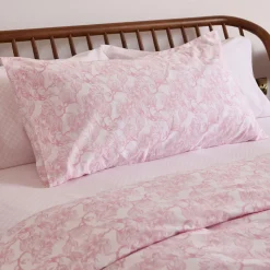 Hot FOXFORD 300 Thread Count Pink Magnolia King Pillowcase Set