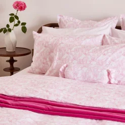 Hot FOXFORD 300 Thread Count Pink Magnolia King Pillowcase Set