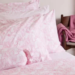 Hot FOXFORD 300 Thread Count Pink Magnolia King Pillowcase Set