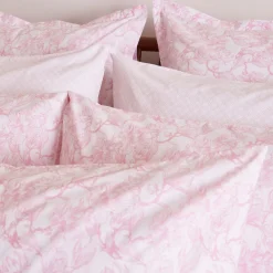 Hot FOXFORD 300 Thread Count Pink Magnolia King Pillowcase Set