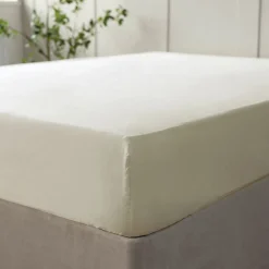 600 Thread Count Pure Egyptian Cotton Sateen Fitted Sheet Ivory