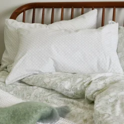 Clearance FOXFORD 300 Thread Count Sage Trellis Pillowcase Set