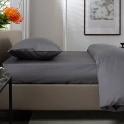 400 Thread Count Sateen Fitted Sheet Dark Grey