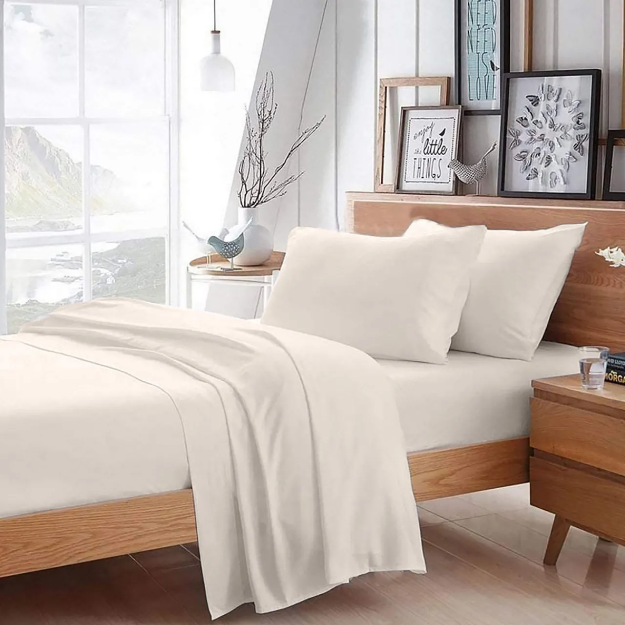 New KARLA BREE 200 Thread Count Sheet Set Ivory