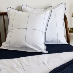 Outlet FOXFORD 300 Thread Count Windowpane Oxford Pillowcase