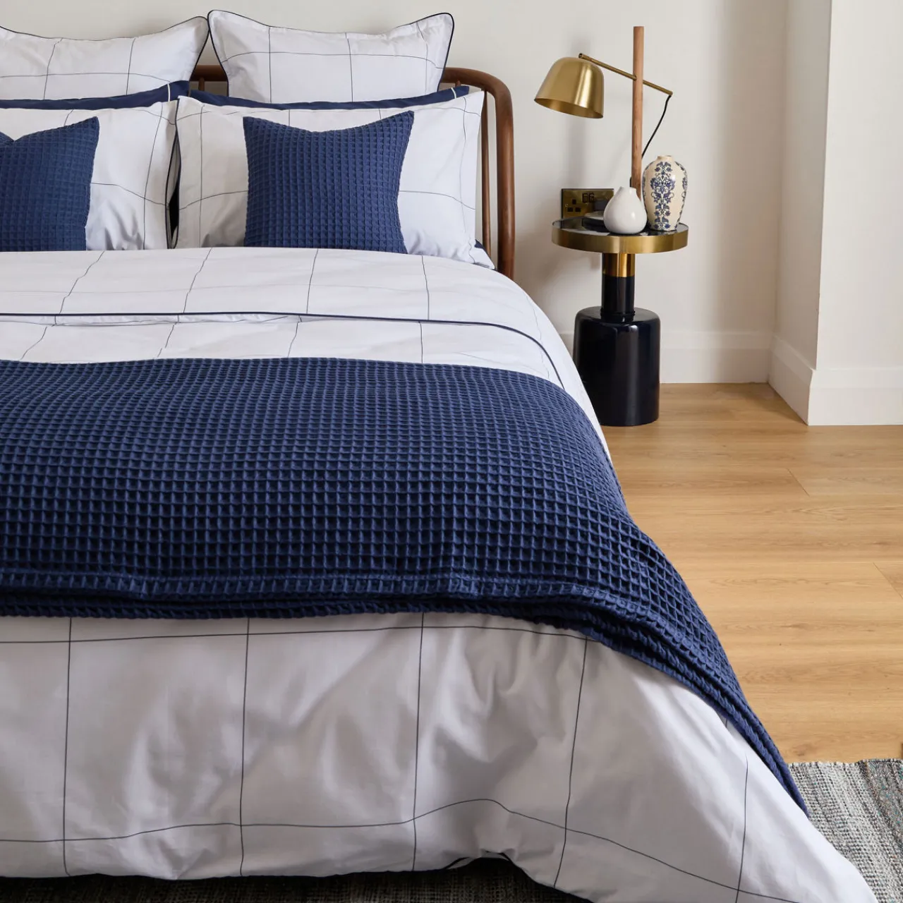 Outlet FOXFORD 300 Thread Count Windowpane Oxford Pillowcase