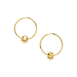 Abacus Nugget Charm Medium Hoop Earrings