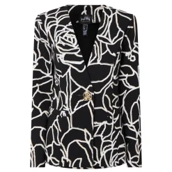 Abstract Patterned Single-Breasted Blazer