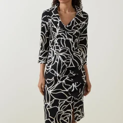 Hot JOSEPH RIBKOFF Abstract Patterned Wrap Dress