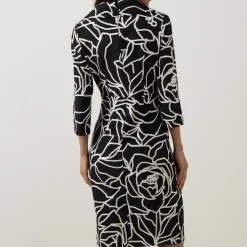 Hot JOSEPH RIBKOFF Abstract Patterned Wrap Dress