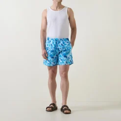 Abstract Print Drawstring Swim Shorts