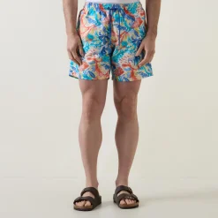 Abstract Print Drawstring Swim Shorts