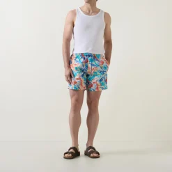 Abstract Print Drawstring Swim Shorts