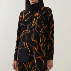 Abstract Print Long-Sleeved Top