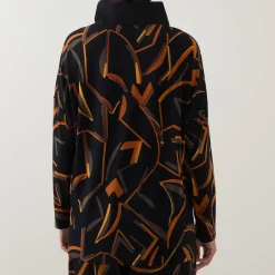 Abstract Print Long-Sleeved Top