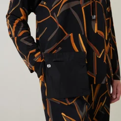 Abstract Print Long-Sleeved Top