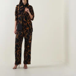 Abstract Print Long-Sleeved Top