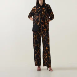 Clearance JOSEPH RIBKOFF Abstract Print Straight Leg Trousers