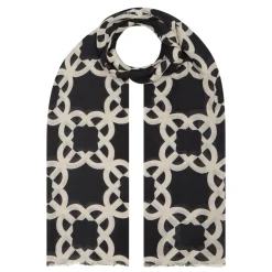 Abstract Printed Frayed Scarf