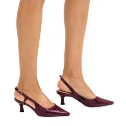 Alina Croc Embossed Slingback Pumps