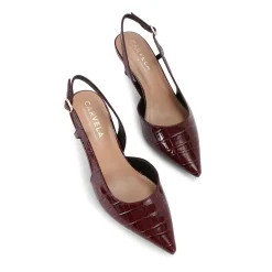 Alina Croc Embossed Slingback Pumps