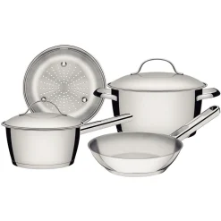 Allegra Stainless Steel Four-Piece Cookware Set