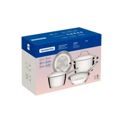 Allegra Stainless Steel Four-Piece Cookware Set