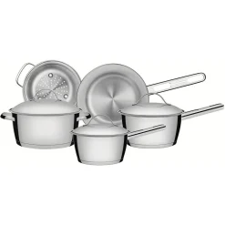 Allegra Stainless Steel Five-Piece Cookware Set