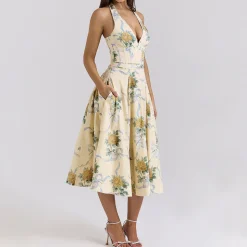 Allena Floral Halter Dress