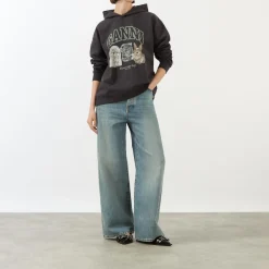 Best GANNI Animal Print Logo Hoodie