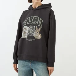 Best GANNI Animal Print Logo Hoodie