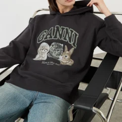 Best GANNI Animal Print Logo Hoodie