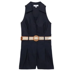 Anjie Belted Linen Playsuit