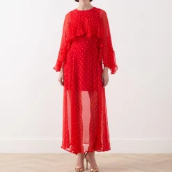 Aria Ruffle Polka Dot Dress