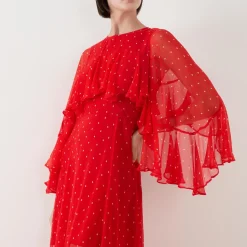 Aria Ruffle Polka Dot Dress