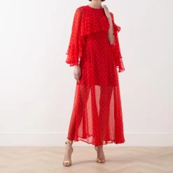 Aria Ruffle Polka Dot Dress