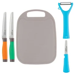 Hot VINERS Assure Colour Code Knife, Peeler & Board