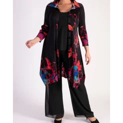 Audrey Placement Floral Pleated Cardigan