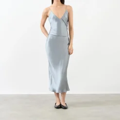 Fashion ANINE BING Bar Silk Slip Skirt
