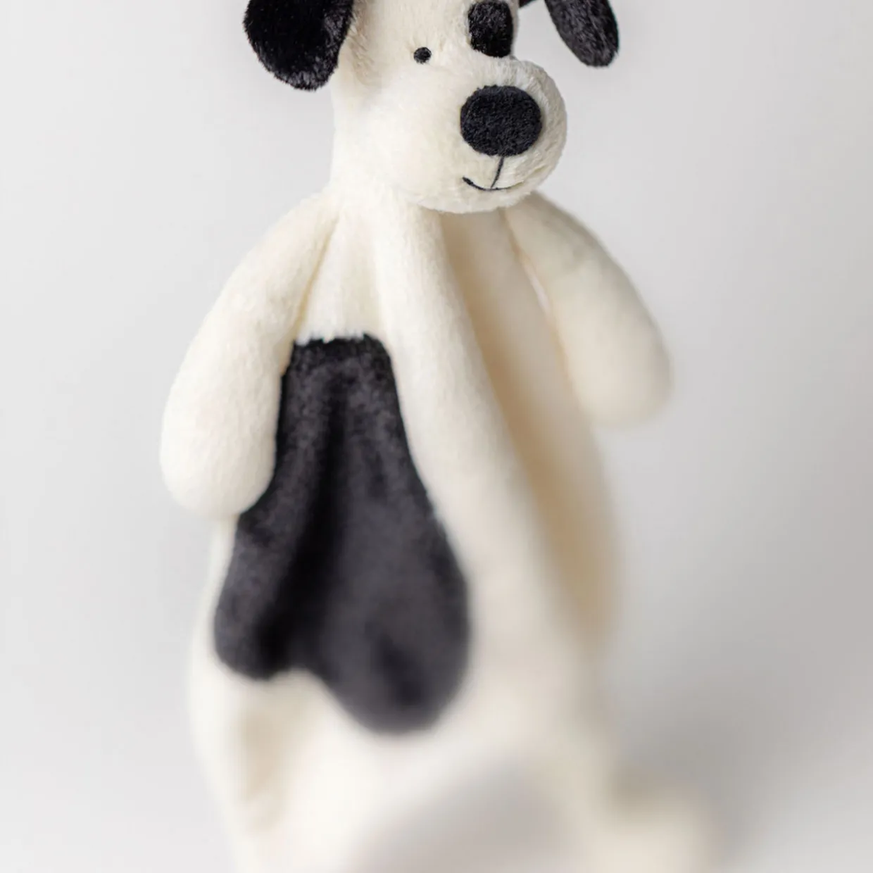Bashful Black & Cream Puppy Comforter
